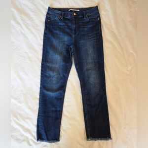 Celebrity Pink Crop Dark Blue Denim Skinny Jeans Size 9/29